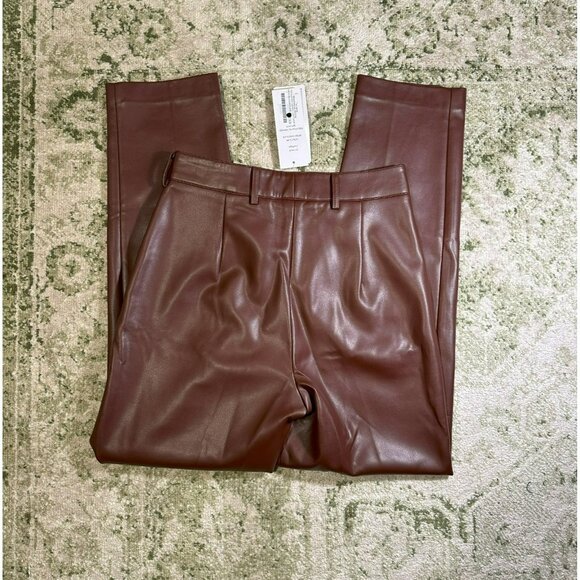 French Connection Crolenda Faux Leather Tapered Trousers Size 2 NWT - Picture 11 of 11